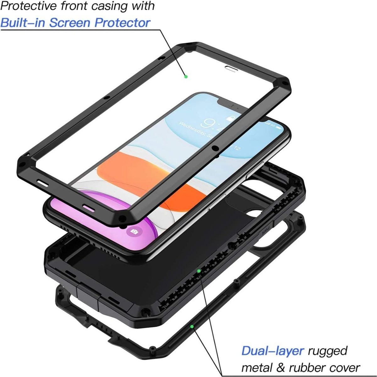 GENERICO - Carcasa Blindada Love Mei Antigolpes Para iPhone 11 - M Tec