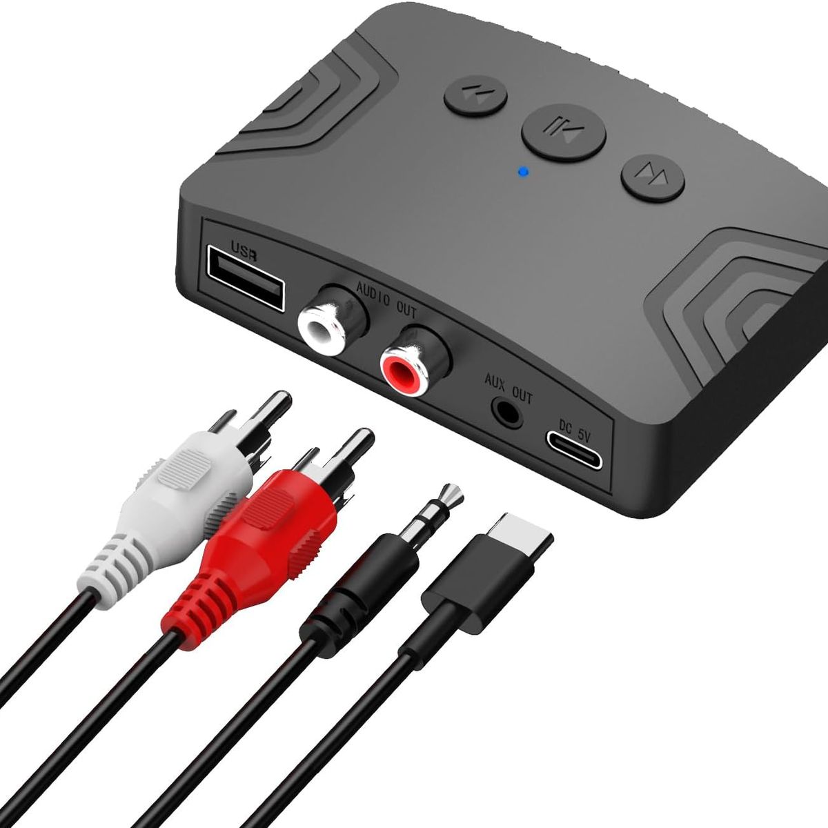 GENERICO - Receptor Audio Bluetooth V5.3 RCA Aux 3.5 Reproduce Pendrive
