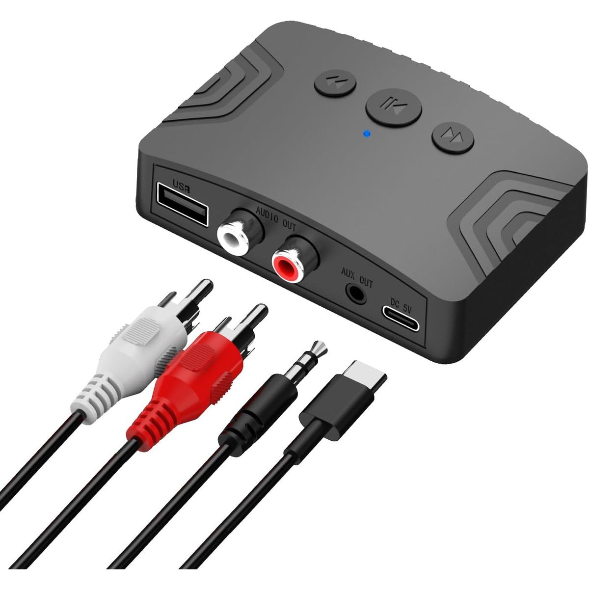 GENERICO - Receptor Audio Bluetooth V5.3 RCA Aux 3.5 Reproduce Pendrive
