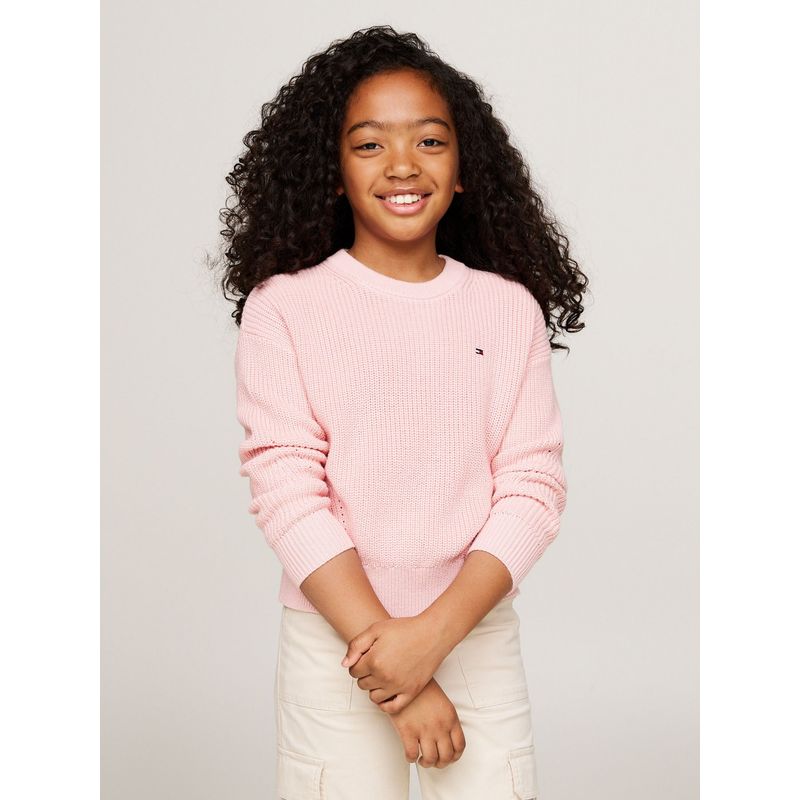 TOMMY HILFIGER - Sweater Essential De Corte Amplio Rosado Tommy Hilfiger