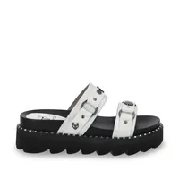 Sandalia Mujer Blanca Plana 1573B