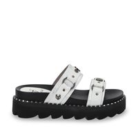 Sandalia Mujer Blanca Plana 1573B