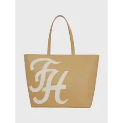 TOMMY HILFIGER - Tote Im Latam Con Logo Beige