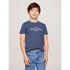 TOMMY HILFIGER - Polera C-Neck Con Logo Icon Azul Tommy Hilfiger_.