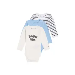 TOMMY HILFIGER - Pack De Niño De 3 Bodies De Estilo Varsity Multicolor