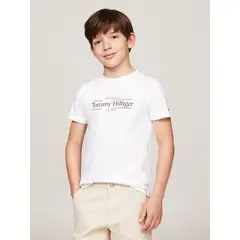 TOMMY HILFIGER - Polera C-Neck Con Logo Icon Blanco