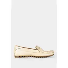 VELEZ - Vélez Mocasines Denver Cuero Mujer Grabado Placa Dorado