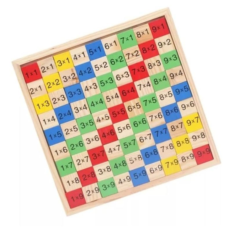 GENERICO - Juego didactico de madera para aprendizaje multiplicación