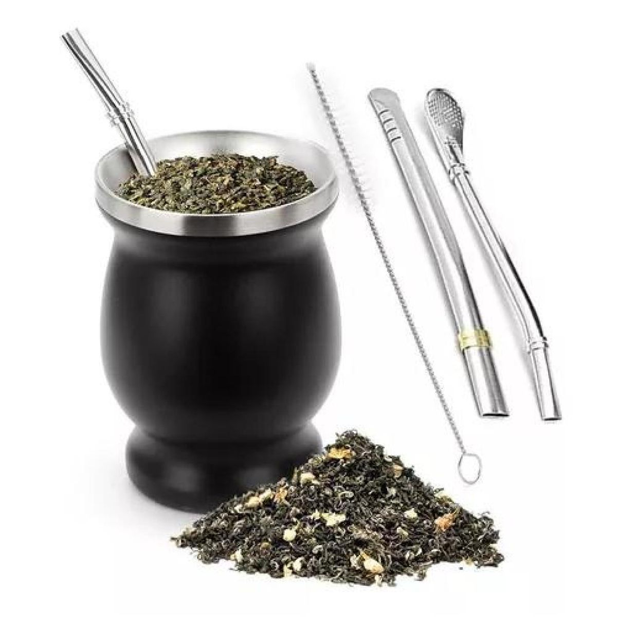 GENERICO - Kit Matero Bombilla Mate Set Matero Acero Inoxidable