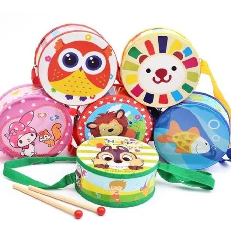 GENERICO - Tambor Musical Madera Para Niños Y Bebés