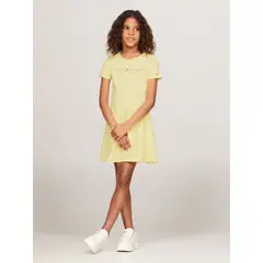TOMMY HILFIGER - Vestido Essential Con Logo Amarillo