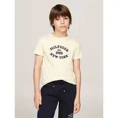 TOMMY HILFIGER - Polera Con Logo Aterciopelado Amarillo