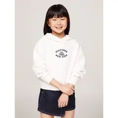 TOMMY HILFIGER - Polerón Hoodie Amplio Con Logo Blanco Tommy Hilfiger.