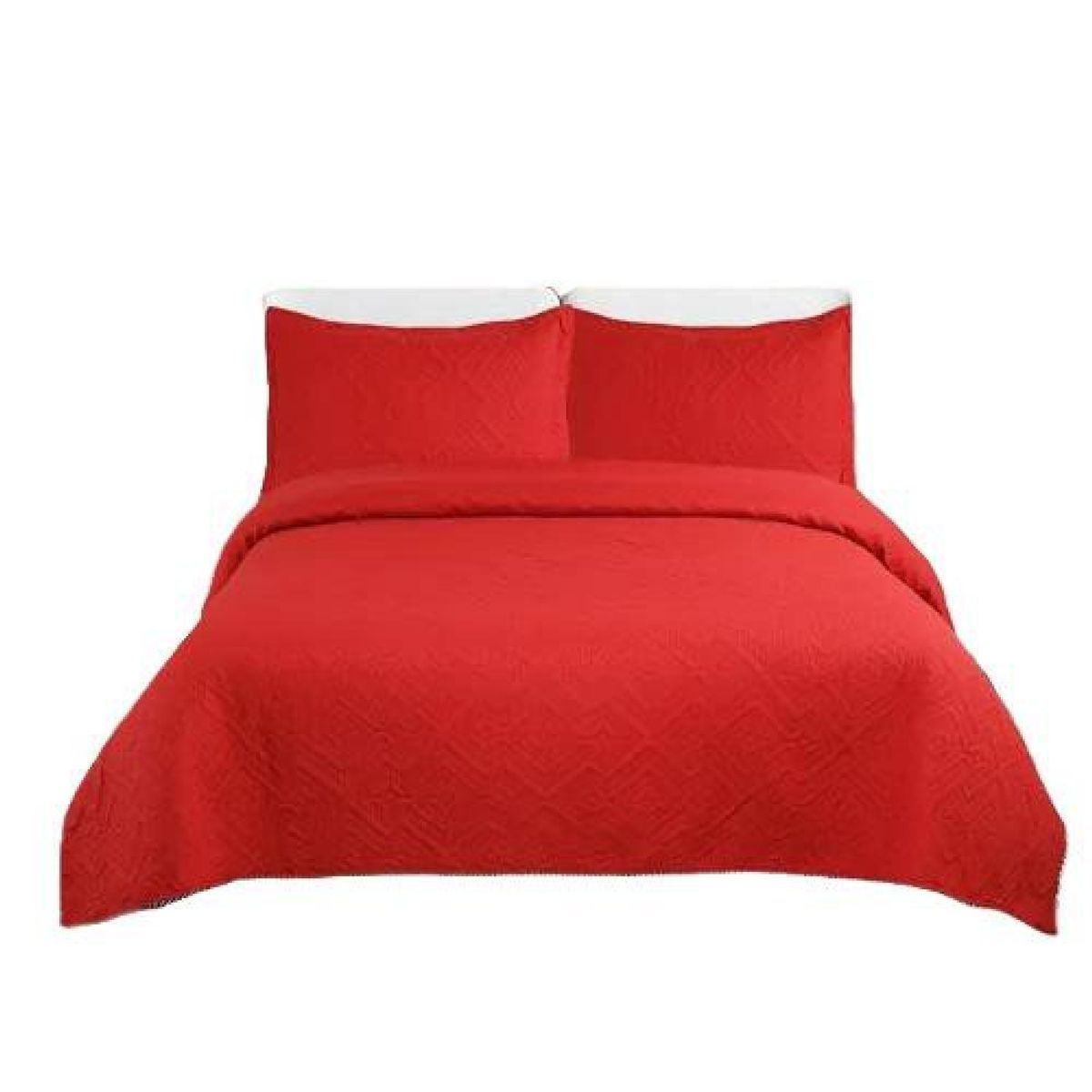GENERICO - Cubrecama de verano 1.5 plazas + 1 funda cobertor, color rojo