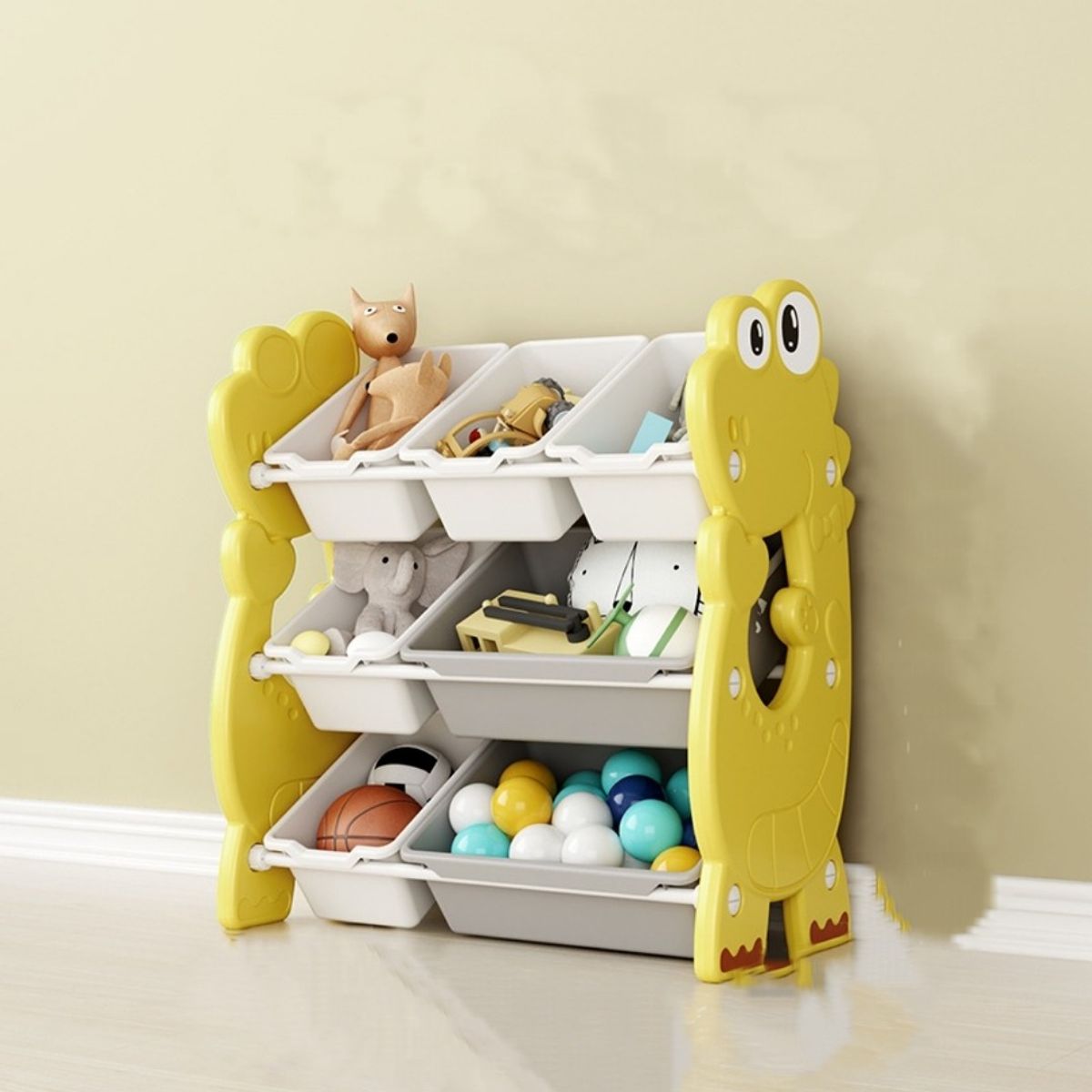 GENERICO - Organizador de Dinosaurio Amarillo para Juguetes de Niños