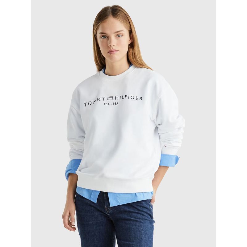 TOMMY HILFIGER - Polerón Modern Con Logo Blanco Tommy Hilfiger.