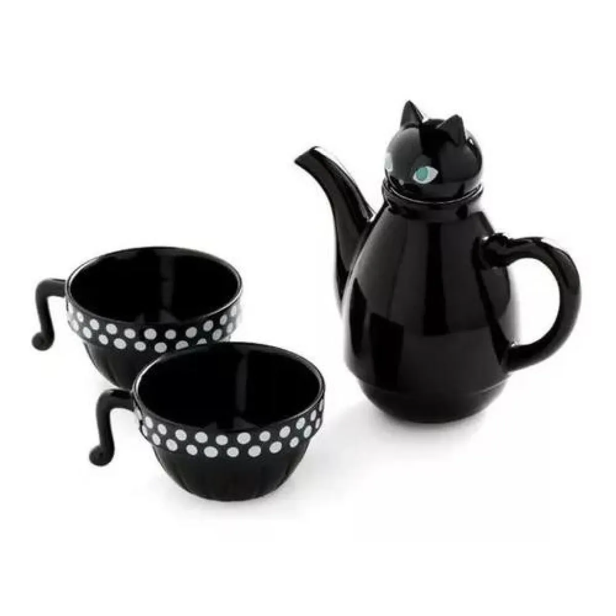 GENERICO - Set Tetera Gato Infusor + 2 Tazas Mug Gatos