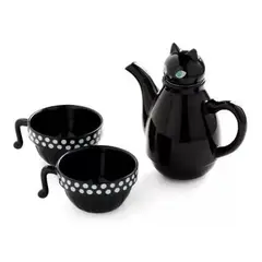 GENERICO - Set Tetera Gato Infusor + 2 Tazas Mug Gatos