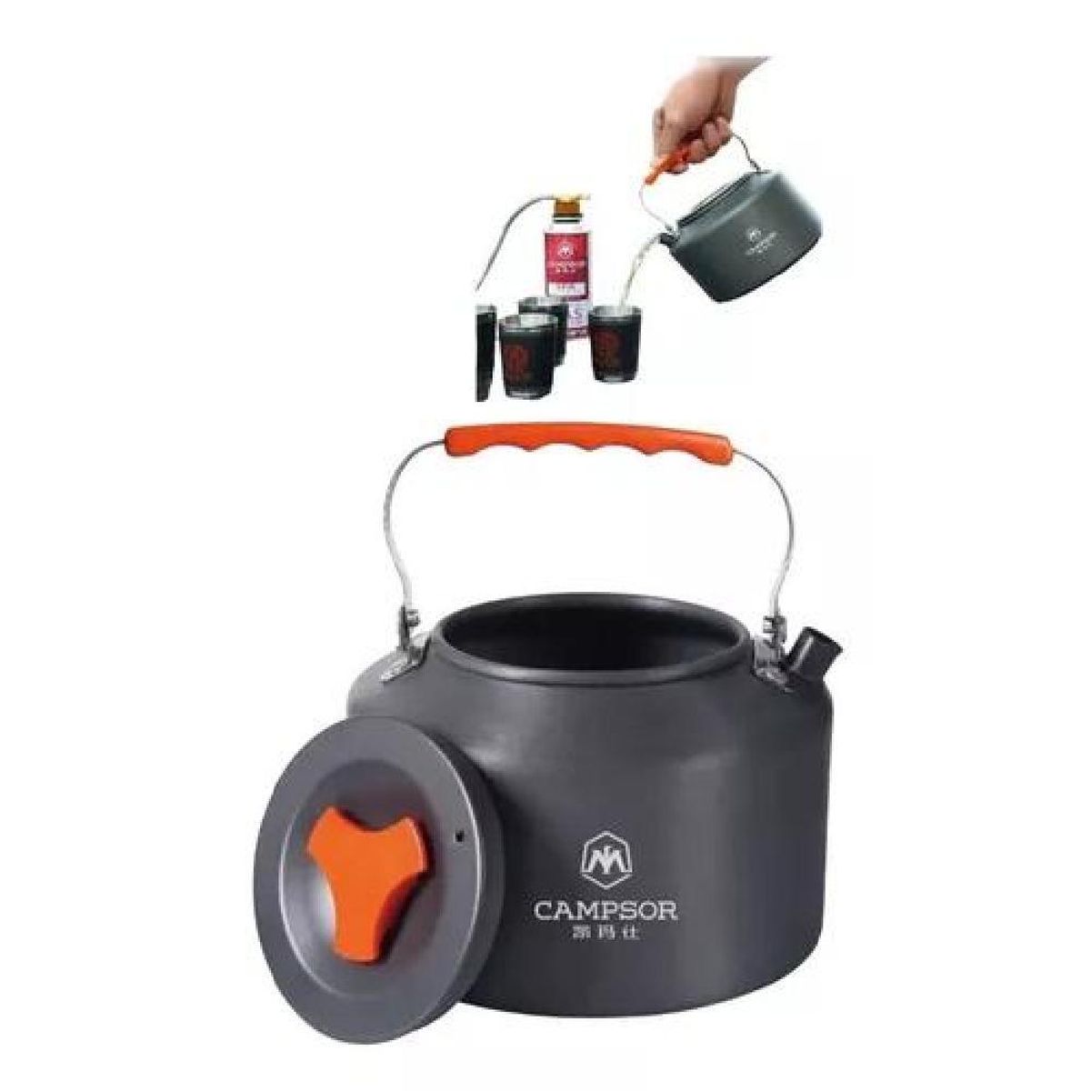 GENERICO - Tetera Hervidor De Agua Para Camping Con Silbato 16 Litros