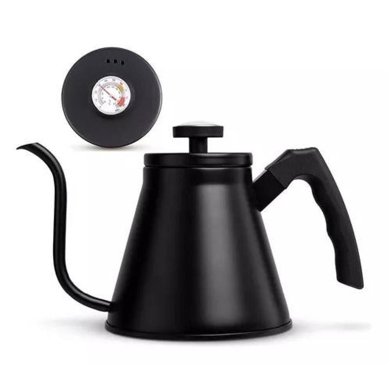 GENERICO - Tetera Cuello Cisne Termometro Negra 12l Gooseneck Kettle