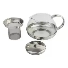GENERICO - Hervidor Infusor De Vidrio De 600 Ml Para Tetera Plateado
