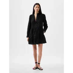 GAP - Vestido Mujer Floral con Hoyos Mini Negro