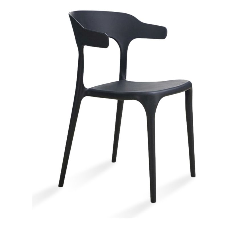 SANTU HOME & DECO - Silla Plástica Apilable Diseño Moderno Color Negro