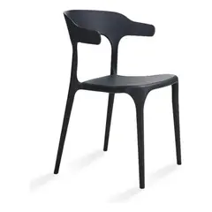SANTU HOME & DECO - Silla Plástica Apilable Diseño Moderno Color Negro