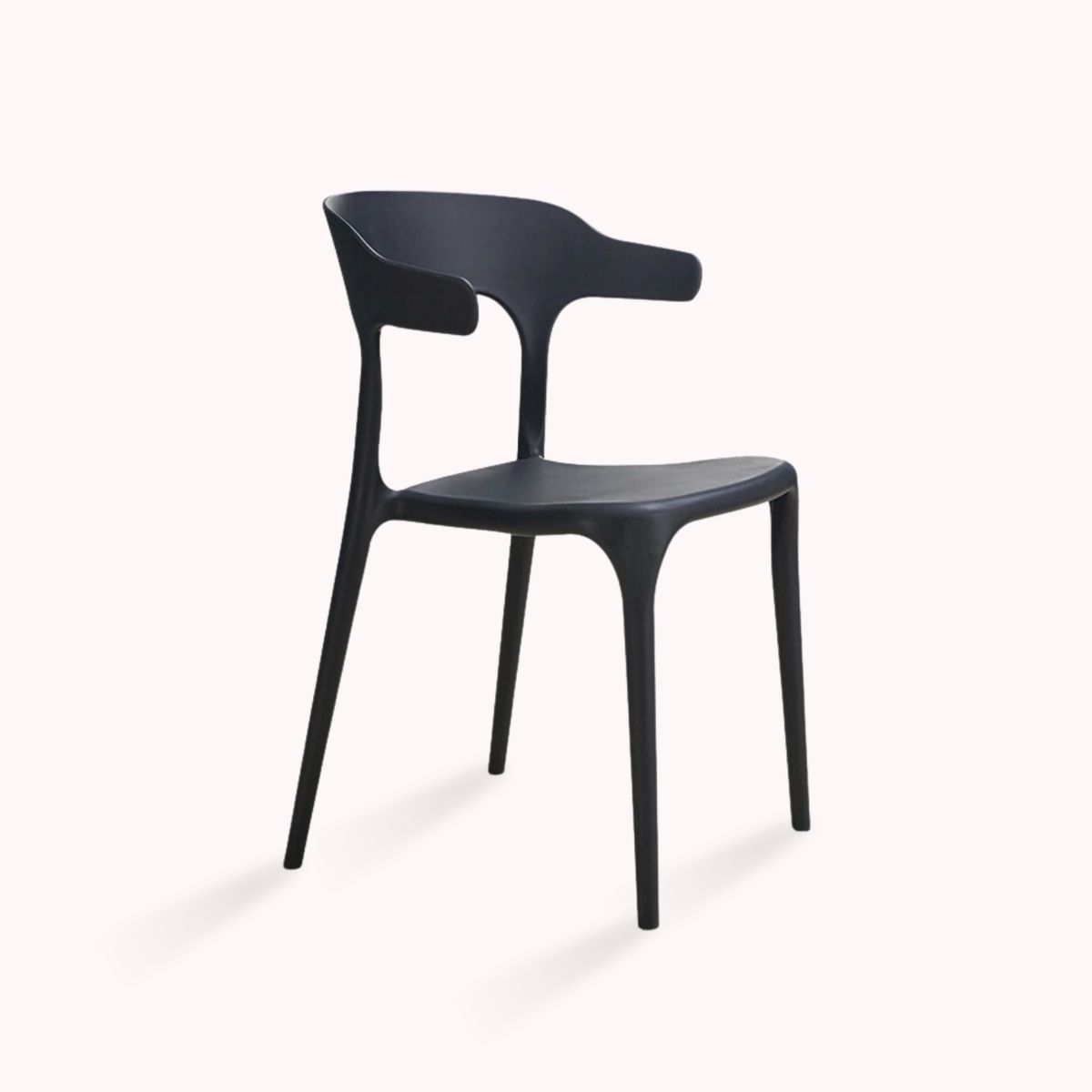 SANTU HOME & DECO - Silla Plástica Apilable Diseño Moderno Color Negro