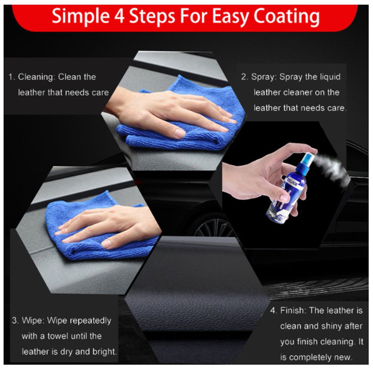 GENERICO - Limpiador Renovador De Plástico De Interiores Para Automóvil