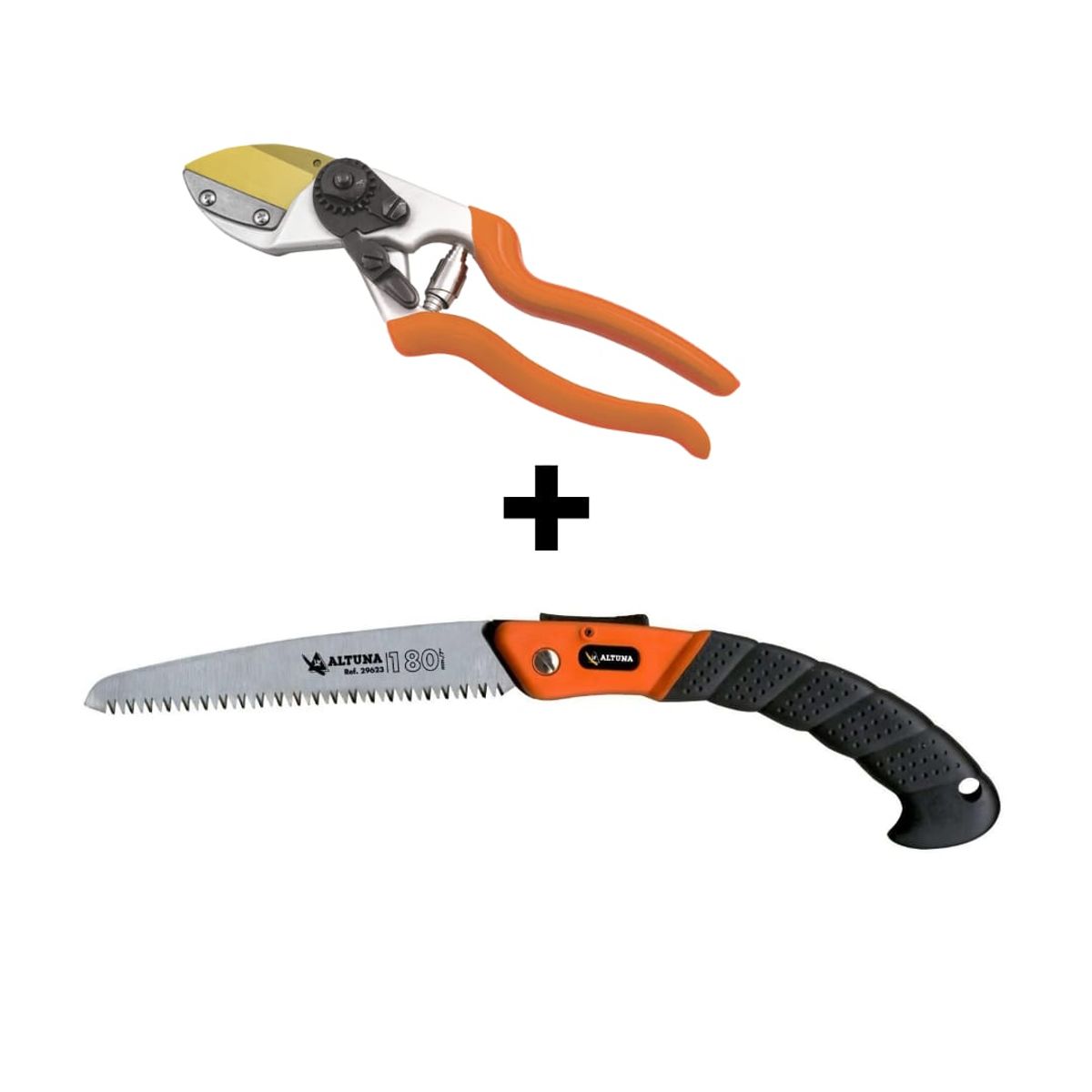 ALTUNA - TIJERA DE PODA CORTE YUNQUE ALTUNA T111 + SERRUCHO PLEGABLE 29623