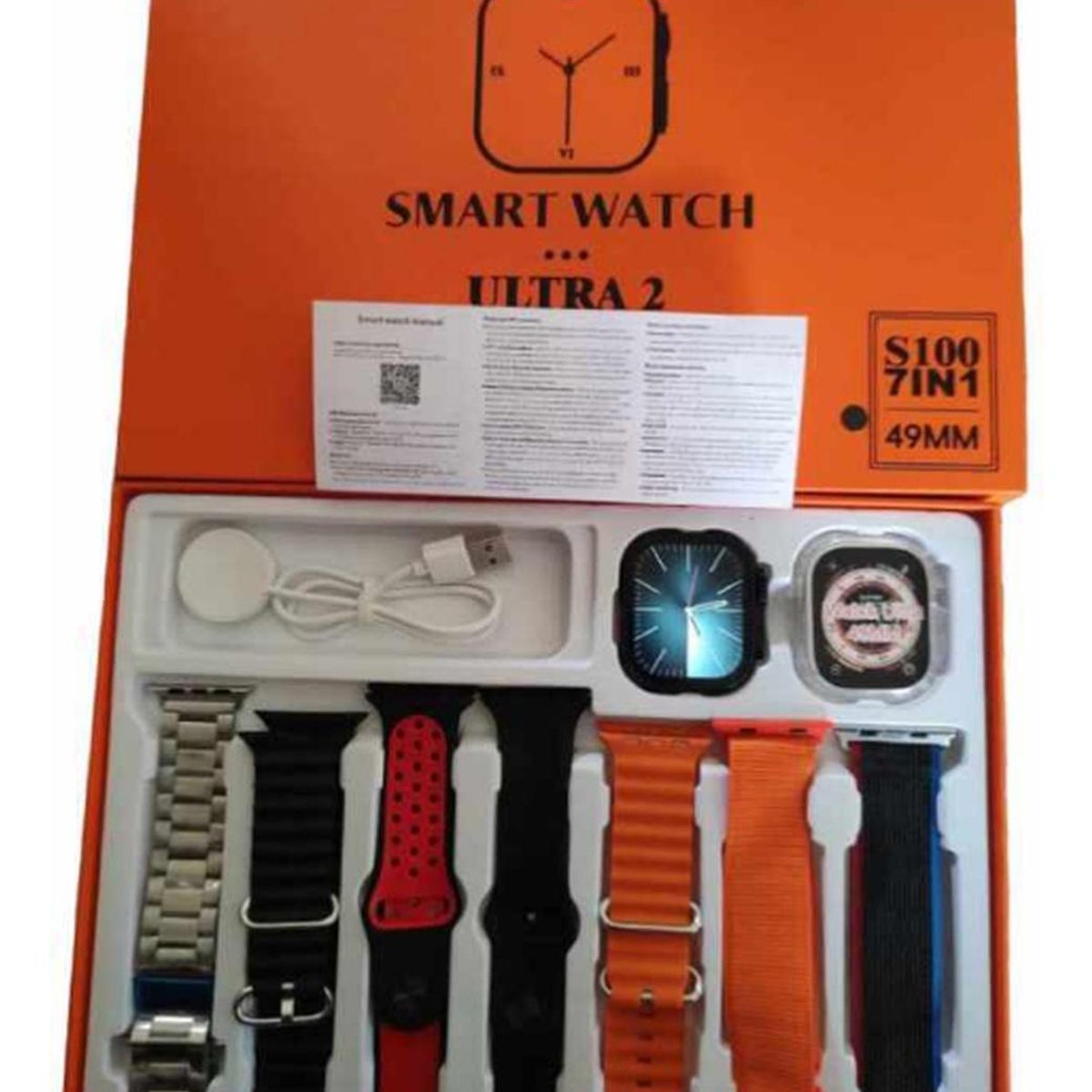 UNIVERSAL - Reloj Smartwatch S100 Ultra NEGRO 7 En 1 - 2024