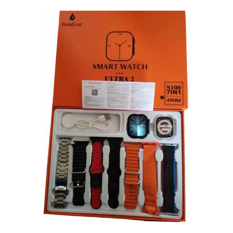 UNIVERSAL - Reloj Smartwatch S100 Ultra NEGRO 7 En 1 - 2024