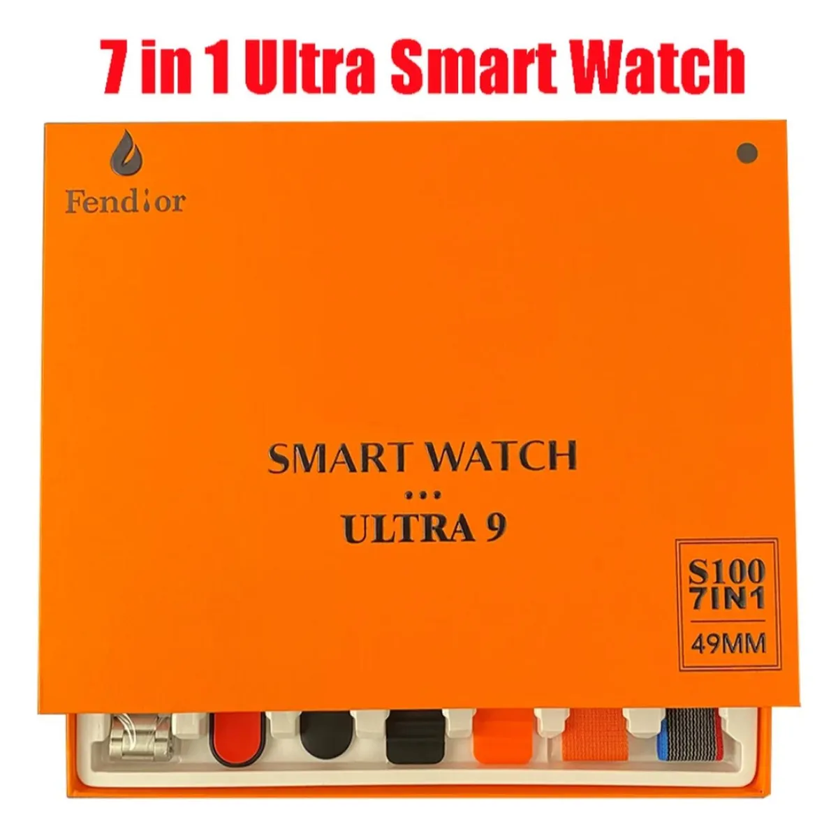 UNIVERSAL - Reloj Smartwatch S100 Ultra NEGRO 7 En 1 - 2024