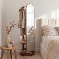 Espejo Giratorio Tipo Armario Con Perchero Y Barra Colgador