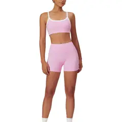 RURUTOTO - Conjunto de entrenamiento de yoga Top y Shorts para mujer Negro
