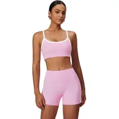 RURUTOTO - Conjunto de entrenamiento de yoga Top y Shorts para mujer Negro