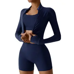 RURUTOTO - Conjunto Deportivo Gym Mujer 3 Piezas Negro