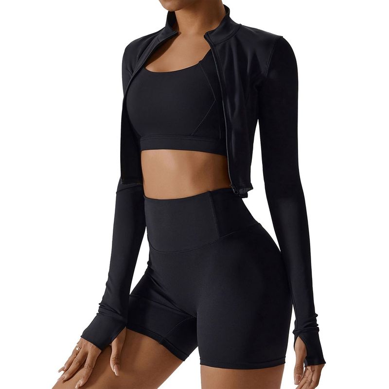 RURUTOTO - Conjunto Deportivo Gym Mujer 3 Piezas Negro