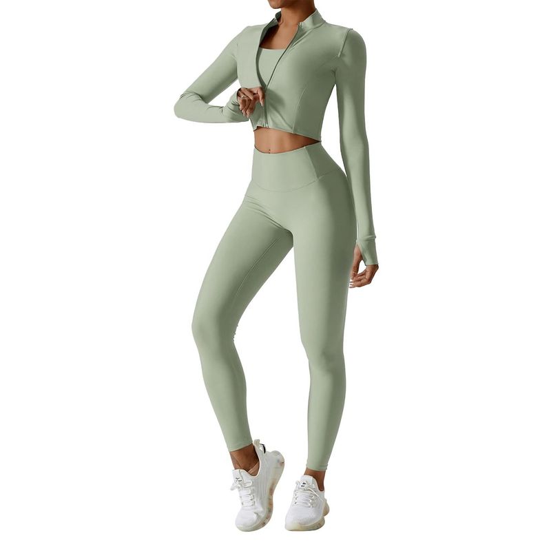RURUTOTO - Traje Deportivo Fitness 3 Piezas Para Mujer Negro