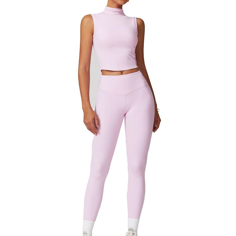 RURUTOTO - Conjunto Leggings Y Top Para Mujer Deportivo Fitness Negro