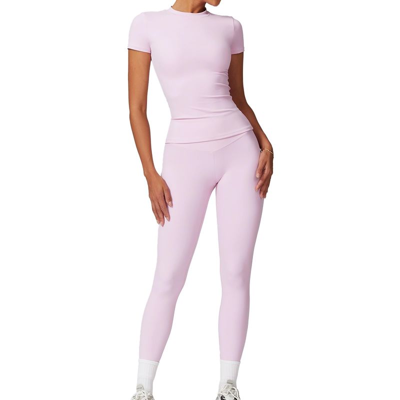 RURUTOTO - Conjunto de Deportivo Para mujerCamiseta Manga Corta y Legging Negro