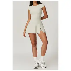 RURUTOTO - Conjunto de Deportivo Para mujerCamiseta Manga Corta y Falda Negro
