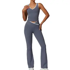 RURUTOTO - Conjunto De Deportivo Top Y Leggings Mujer Negro