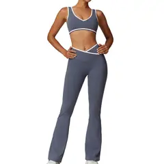 RURUTOTO - Traje De Deportivo Top Y Leggings Mujer Negro