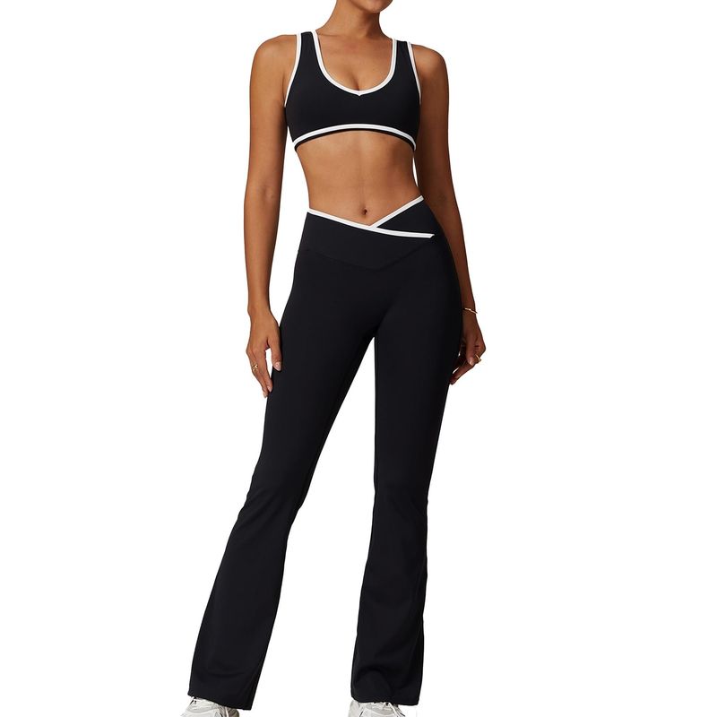 RURUTOTO - Traje De Deportivo Top Y Leggings Mujer Negro