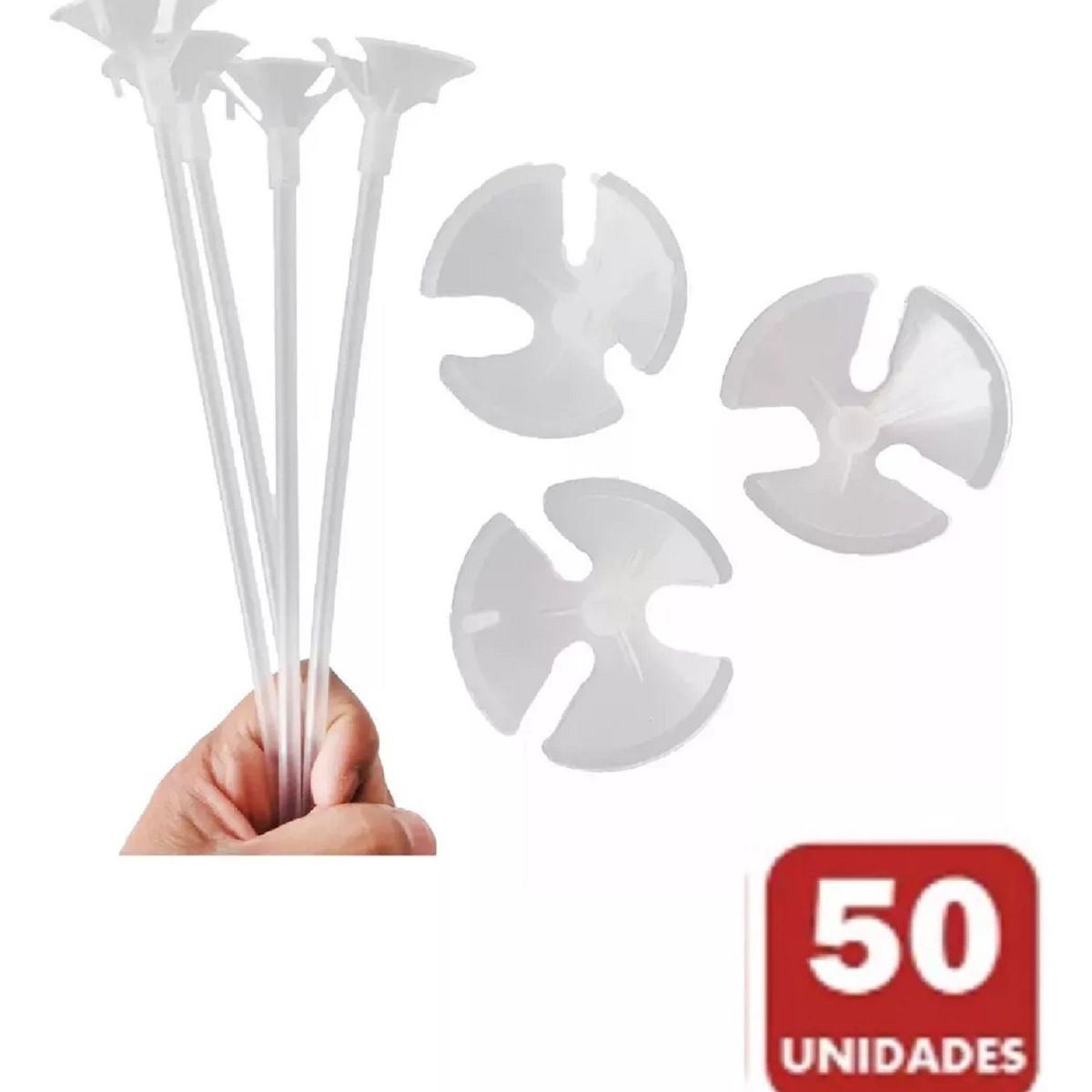 GENERICO - Varilla Palitos Gruesa Con Copa Para Globos X 50