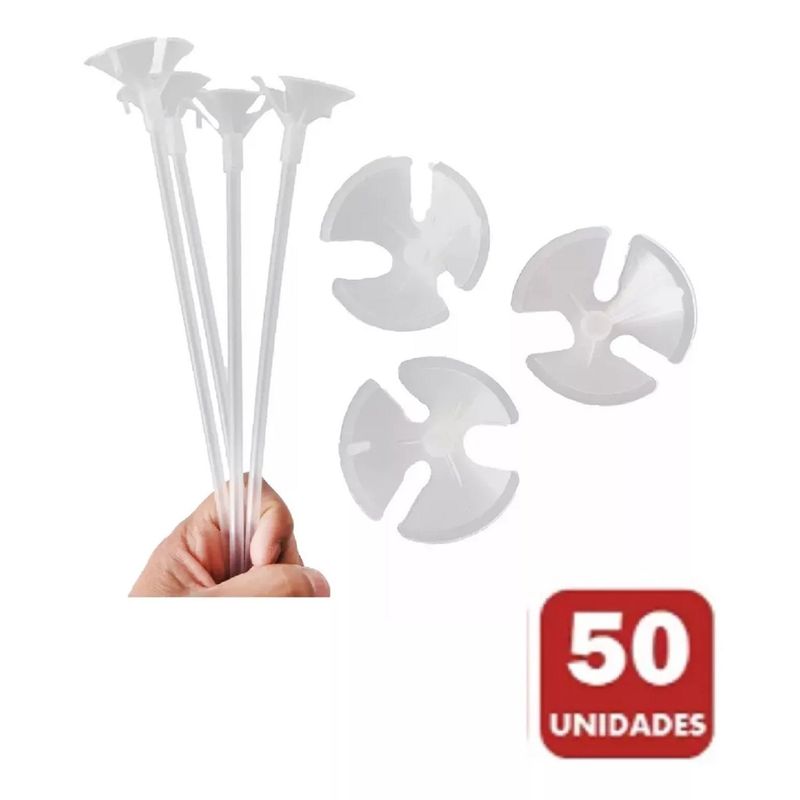 GENERICO - Varilla Palitos Gruesa Con Copa Para Globos X 50