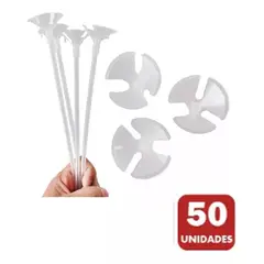 GENERICO - Varilla Palitos Gruesa Con Copa Para Globos X 50
