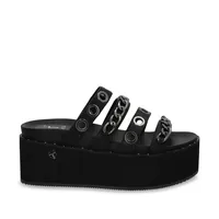 Sandalia Mujer Negra Plataforma 1566C